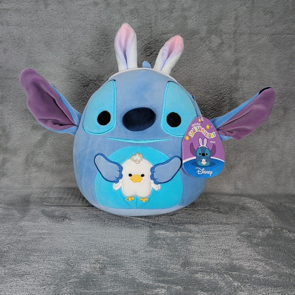Squishmallow Disney Stitch Kellytoy Plush Bunny Ears 8" Easter 2024 NWT